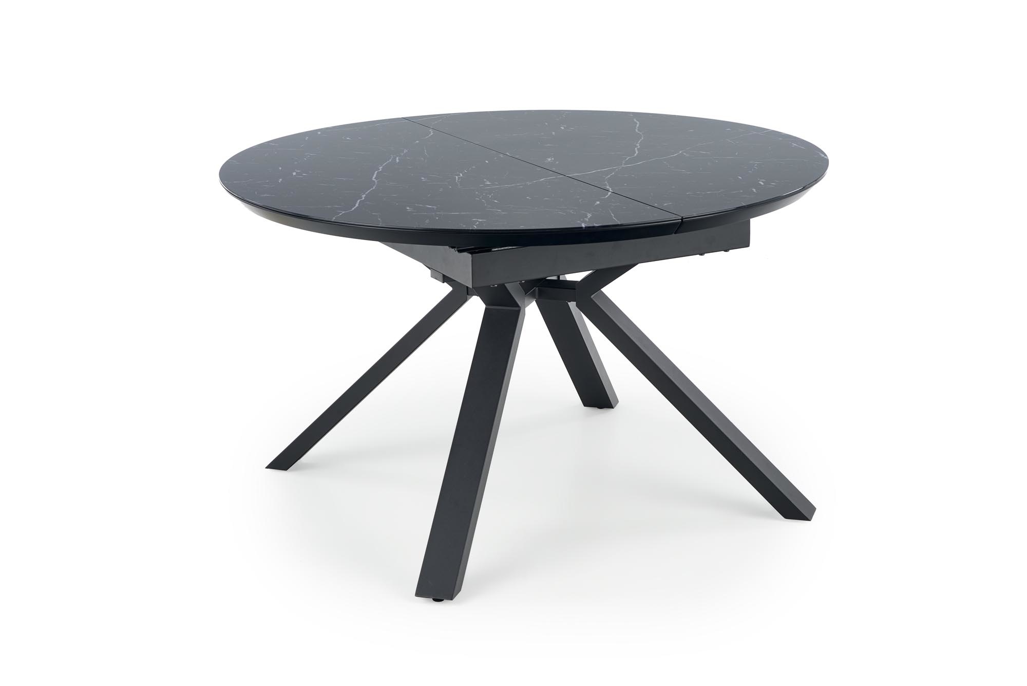 VERTIGO - eettafel - uitschuifbaar - gelakt MDF - zwart marmer