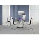 VESPER - eettafel - glas - gelakt MDF - 6 zits - 160x90x76cm