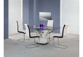 VESPER - eettafel - glas - gelakt MDF - 6 zits - 160x90x76cm