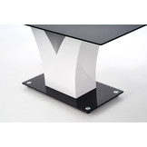 VESPER - eettafel - glas - gelakt MDF - 6 zits - 160x90x76cm
