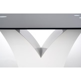 VESPER - eettafel - glas - gelakt MDF - 6 zits - 160x90x76cm