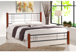 VIERA - tweepersoonsbed - 206x166x106 cm - kers zwart