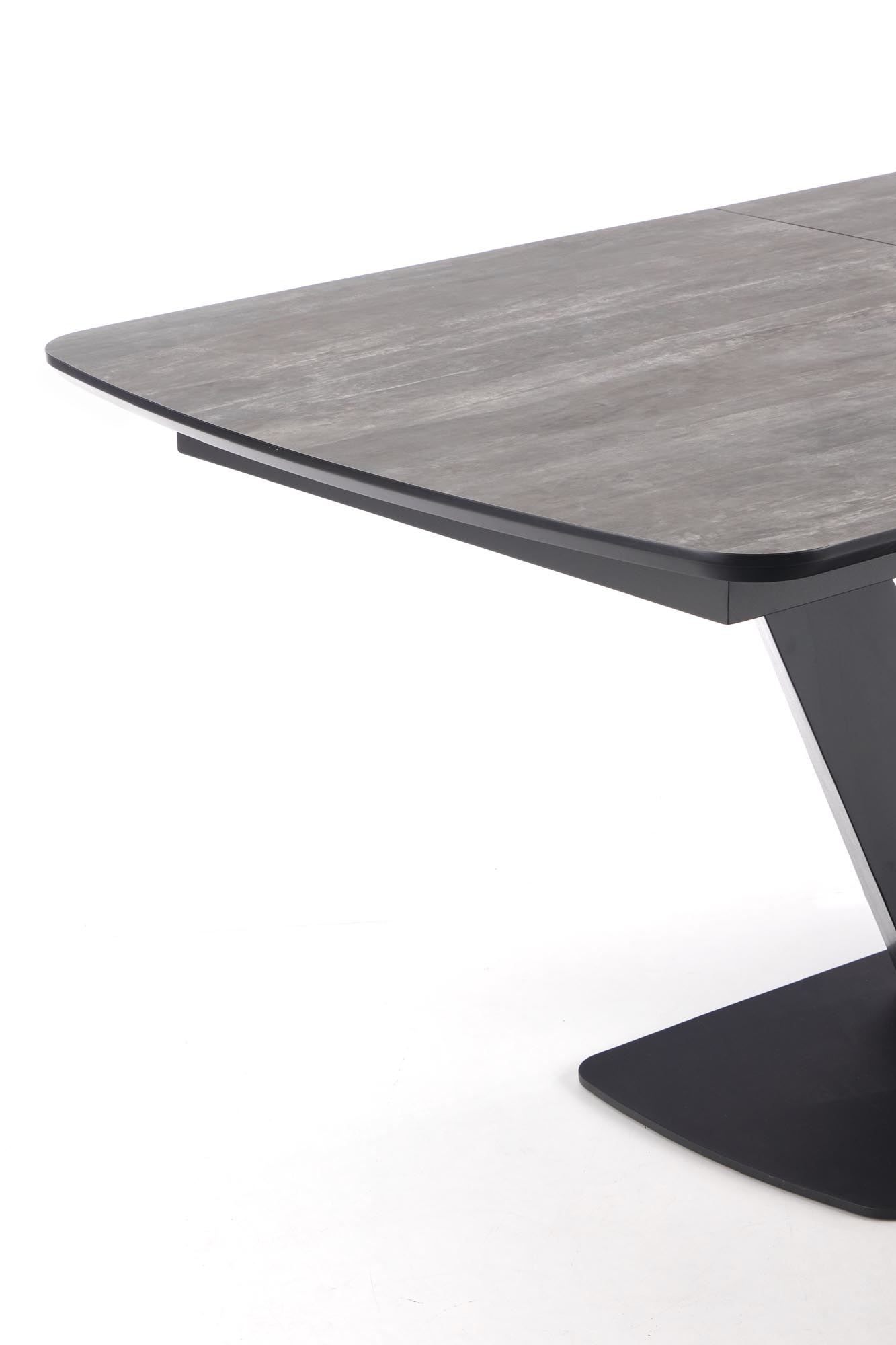 VINSTON - eettafel - uitschuifbaar - gelakt MDF - zwart grijs