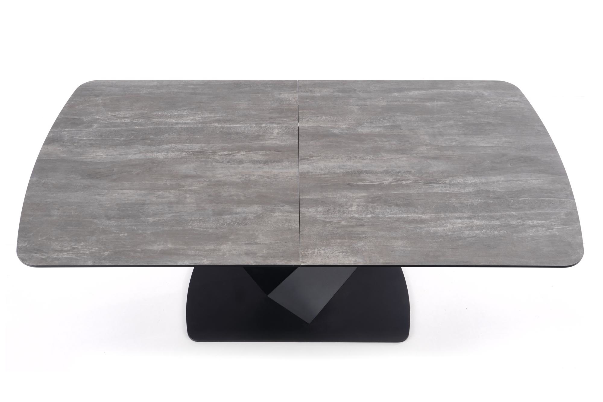 VINSTON - eettafel - uitschuifbaar - gelakt MDF - zwart grijs