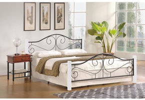 VIOLETTA - tweepersoonsbed - 205x165x96 cm - wit zwart