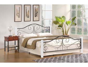 VIOLETTA - tweepersoonsbed - 205x165x96 cm - wit zwart