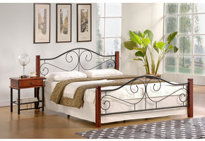 VIOLETTA - tweepersoonsbed - 205x165x96 cm - kers zwart