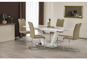 VINSTON - eettafel - uitschuifbaar - gelakt MDF - wit