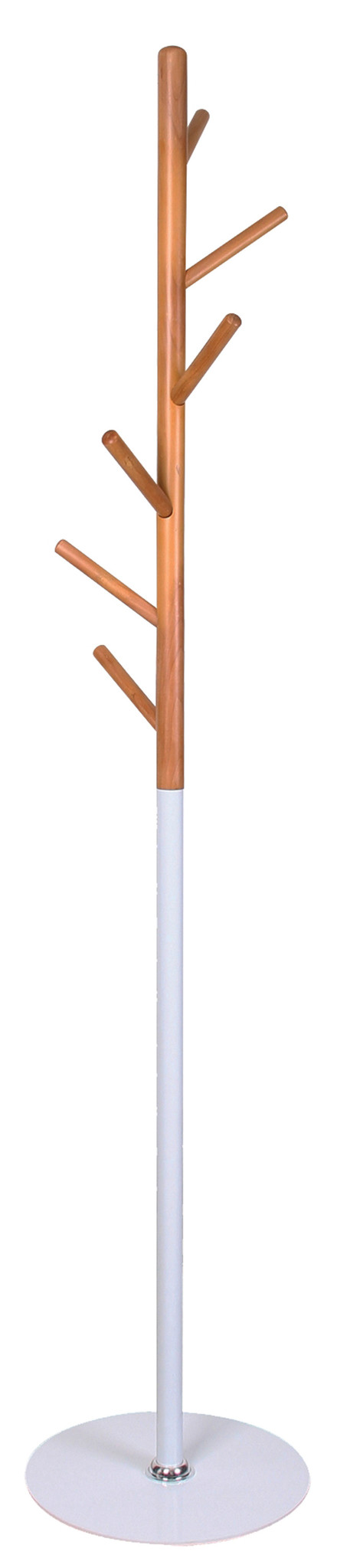 Kapstok - staande kapstok - wit/beuken - Ø35x170 cm