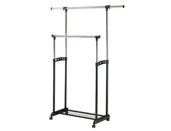 Kledingrek - verstelbaar - zwart - 90-142x97-170x44 cm