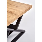 XENA - salontafel - glas - gefineerd MDF - naturel eiken, zwart