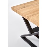 XENA - salontafel - glas - gefineerd MDF - naturel eiken, zwart
