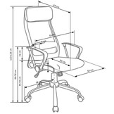 ZOOM - bureaustoel - stof - gaas - grijs - 61x113-123x64 cm