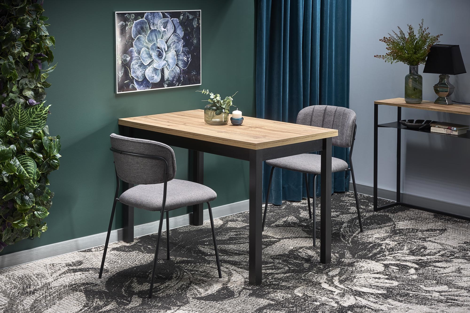 COBALT - eettafel - houten tafelblad - 120x90x75 cm