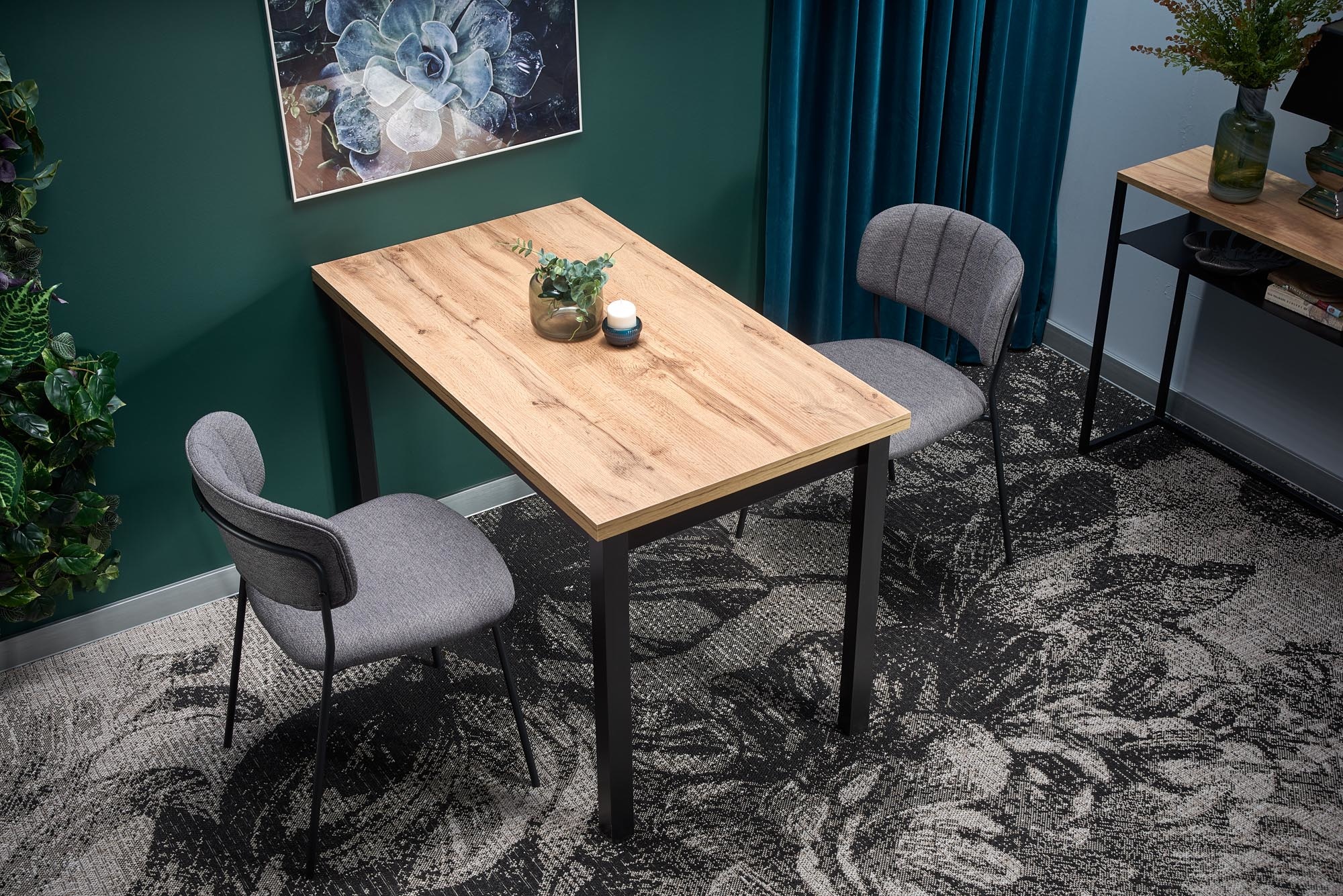 COBALT - eettafel - houten tafelblad - 120x90x75 cm