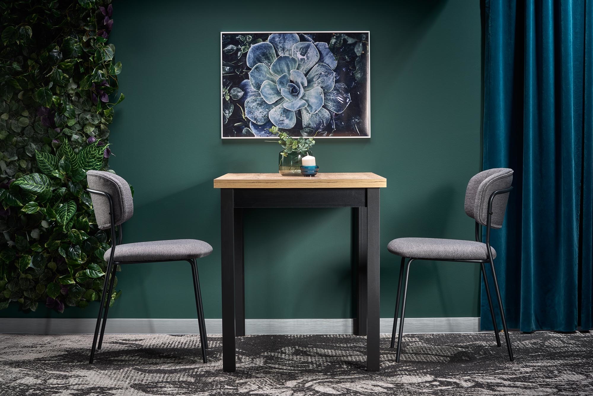 COBALT - eettafel - houten tafelblad - 120x90x75 cm