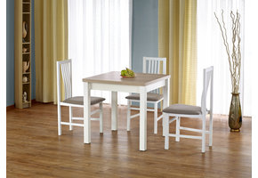 GRACJAN - eettafel - hout - 80-160x80x76 cm - wit