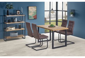 HORUS - eettafel - houten tafelblad - 126-206﻿x80x76 cm