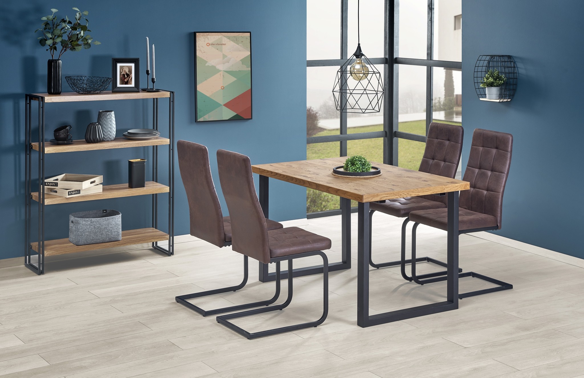 HORUS - eettafel - houten tafelblad - 126-206x80x76 cm