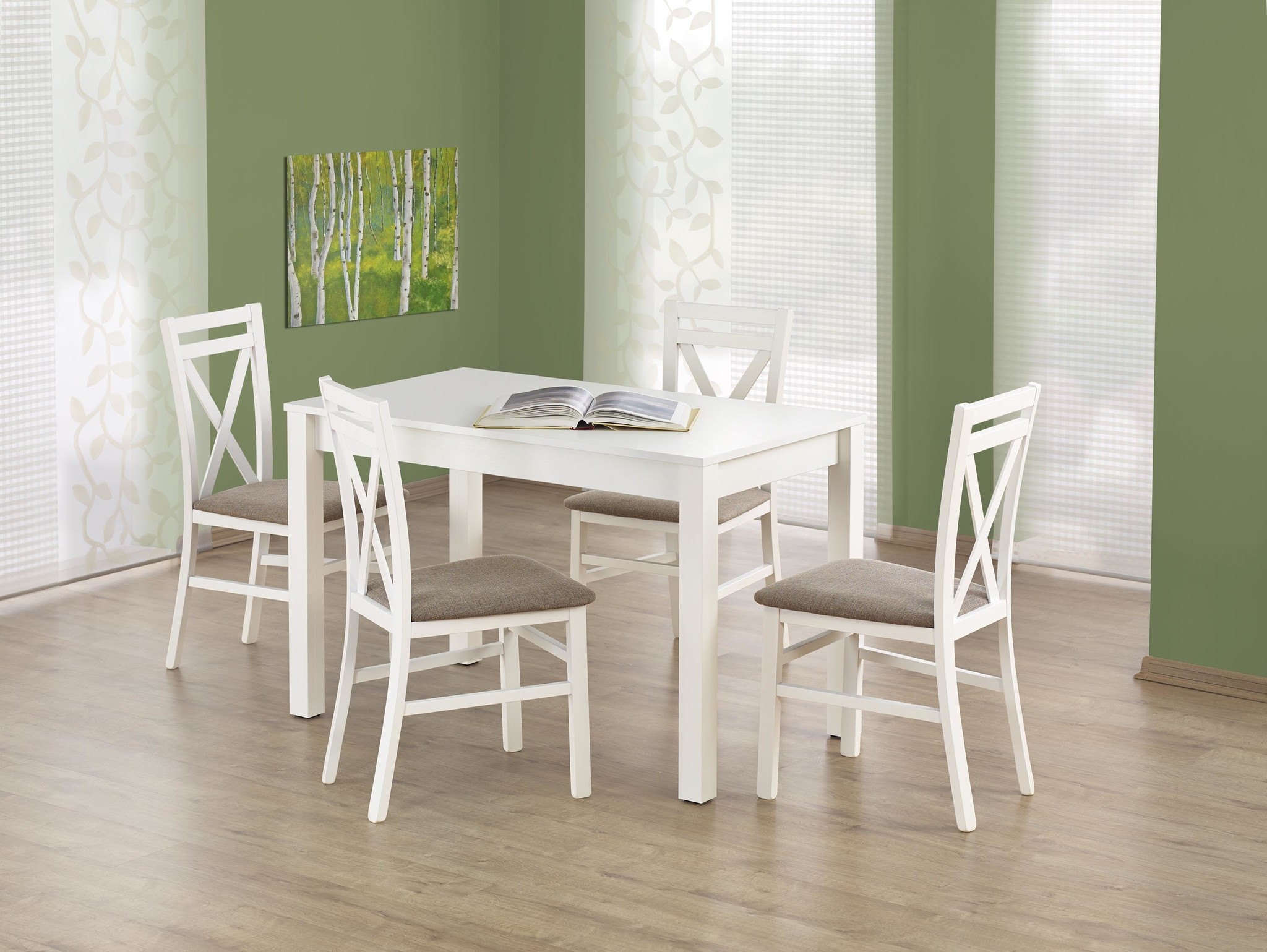 KSAWERY - eettafel - hout - rechthoekig - 120x68x76 cm - wit