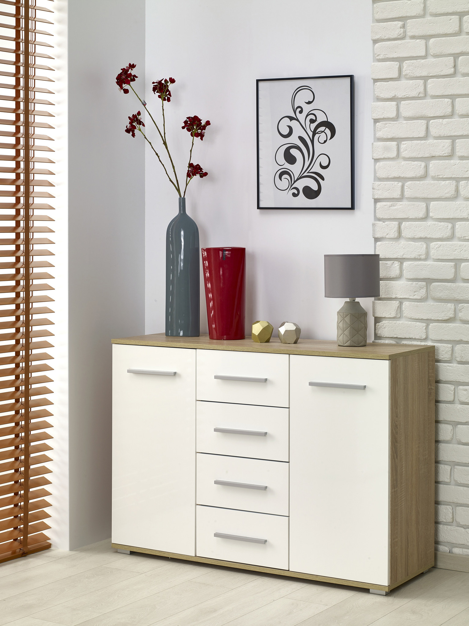 LIMA - ladekast - gelamineerd spaanplaat - 40x82x116 cm
