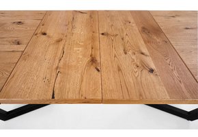 MASSIVE - eettafel - uitschuifbaar - eikenhout/zwart