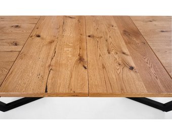MASSIVE - eettafel - uitschuifbaar - eikenhout/zwart