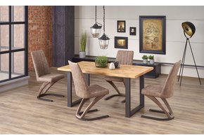 PEREZ - eettafel - houten tafelblad - 160-250x90x76 cm