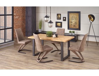 PEREZ - eettafel - houten tafelblad - 160-250x90x76 cm