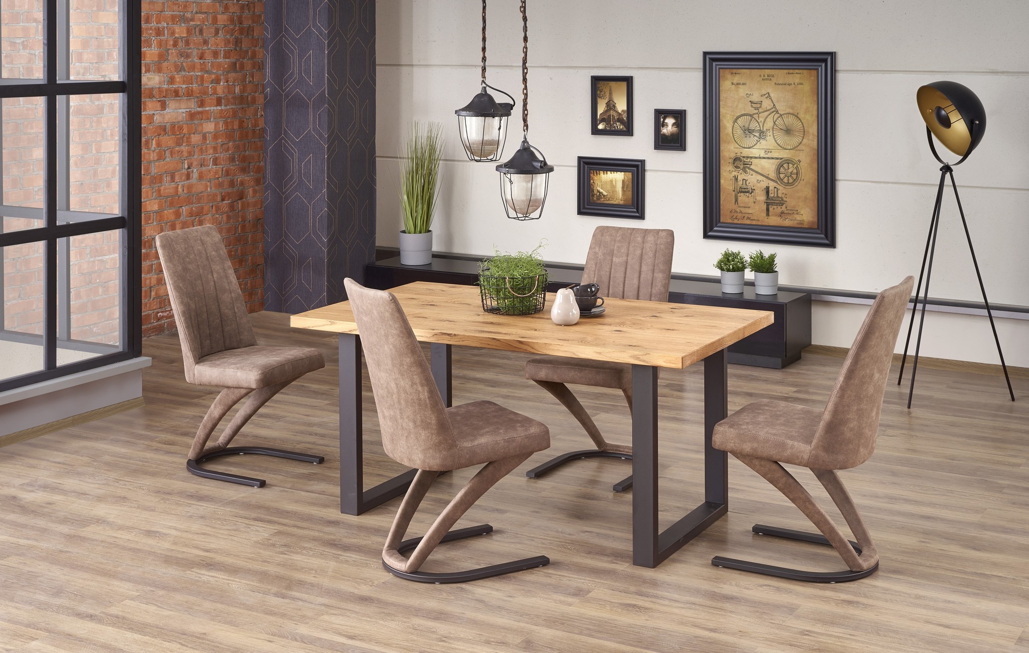 PEREZ - eettafel - houten tafelblad - 160-250x90x76 cm