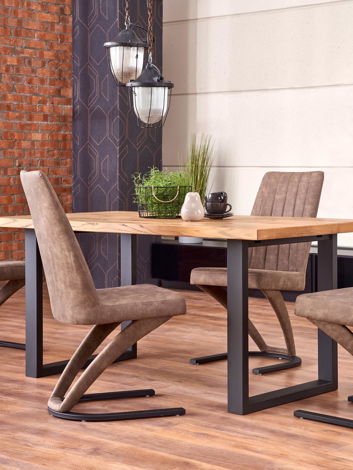 PEREZ - eettafel - houten tafelblad - 160-250x90x76 cm