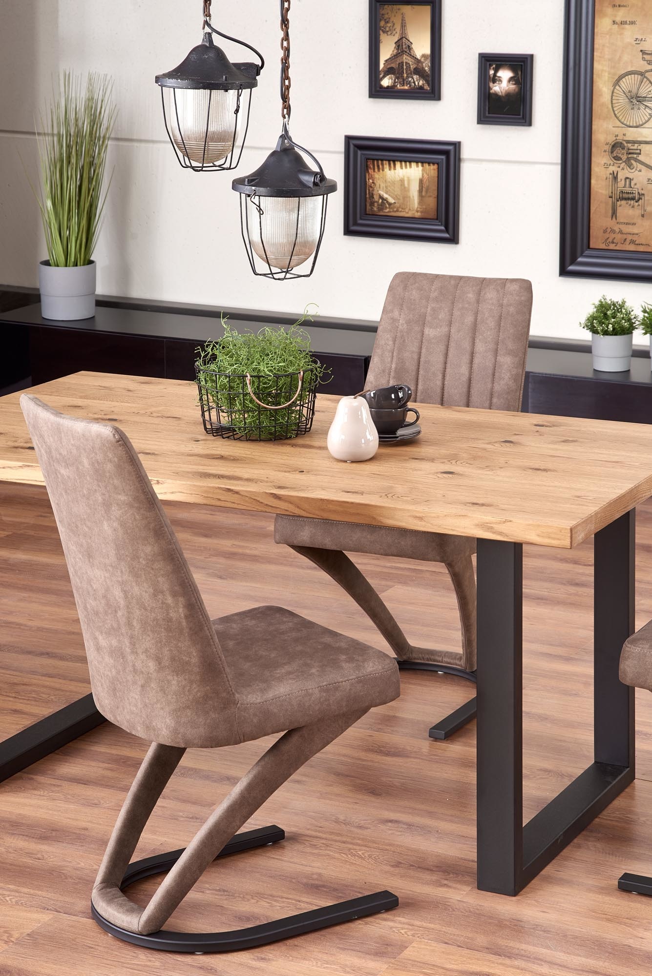 PEREZ - eettafel - houten tafelblad - 160-250x90x76 cm
