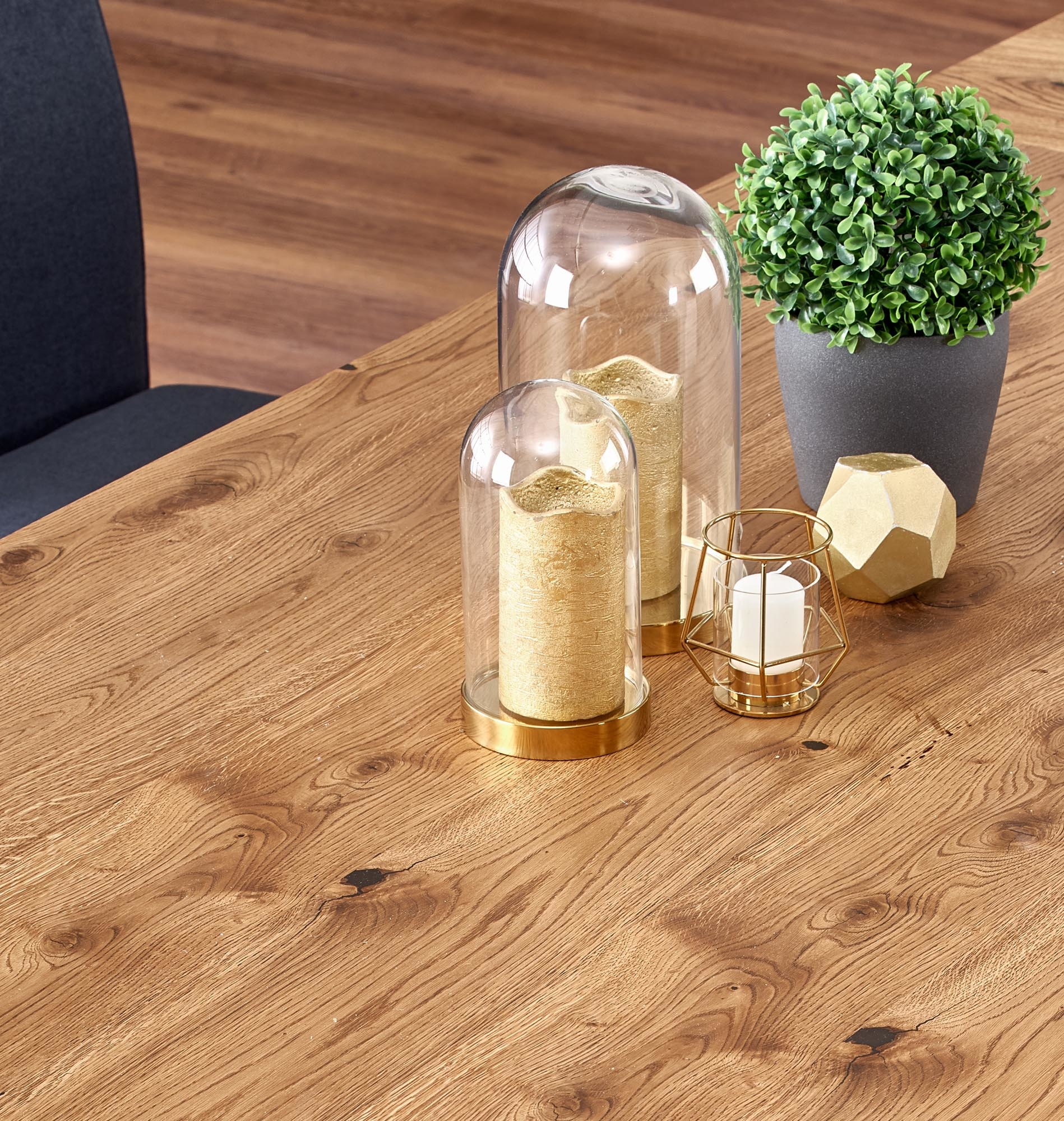 PEREZ - eettafel - houten tafelblad - 160-250x90x76 cm