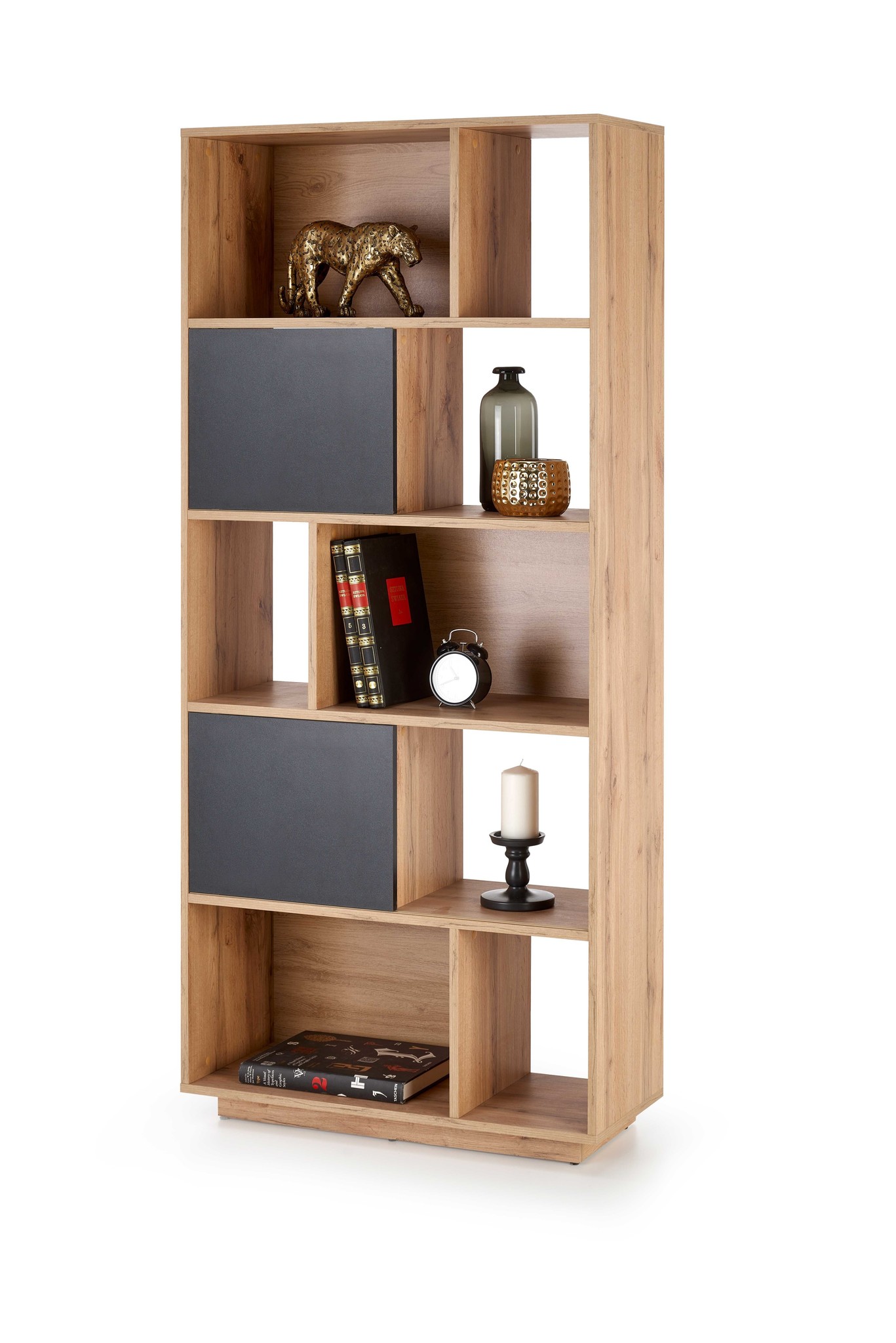 REG - boekenkast - traditioneel - 80x180x33 cm - zwart