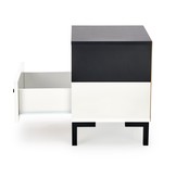 SILVIA - nachtkastje - modern - 40x40x52 cm - wit zwart