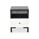 SILVIA - nachtkastje - modern - 40x40x52 cm - wit zwart