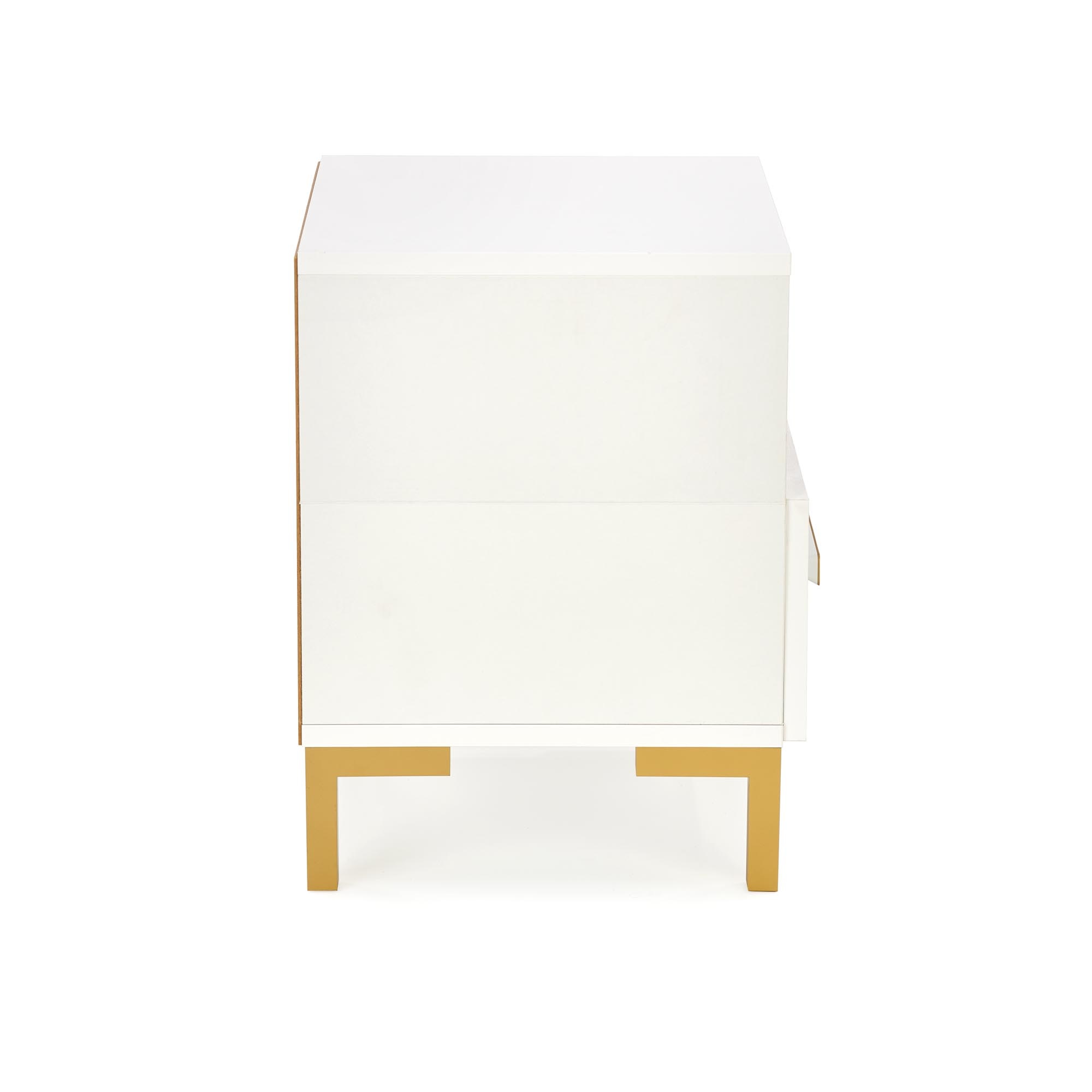 SILVIA - nachtkastje - glamour - 40x40x52 cm - wit goud