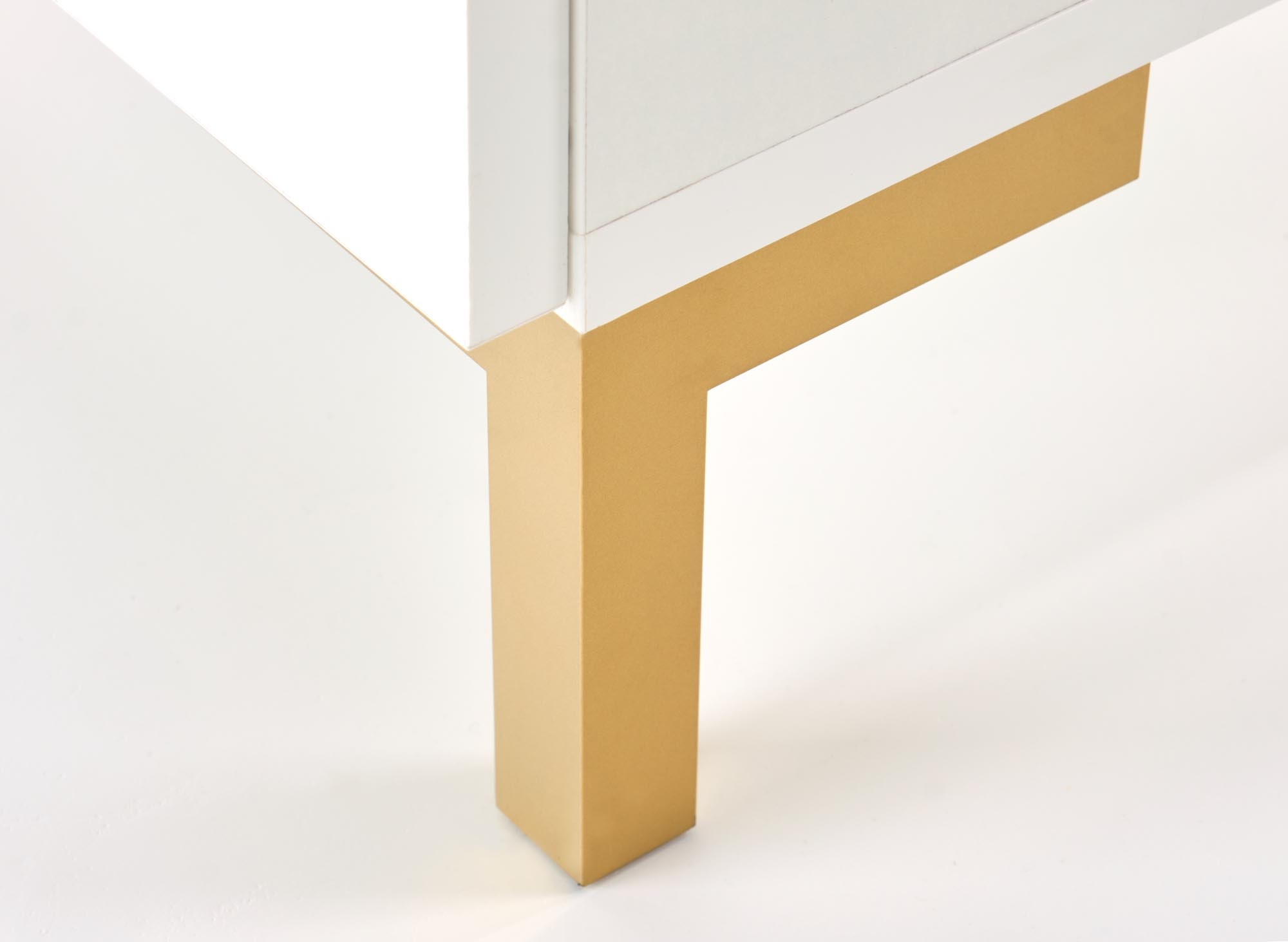 SILVIA - nachtkastje - glamour - 40x40x52 cm - wit goud