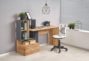GROSSO - bureau - hout - met lade - 149x105x50 cm - donkergrijs