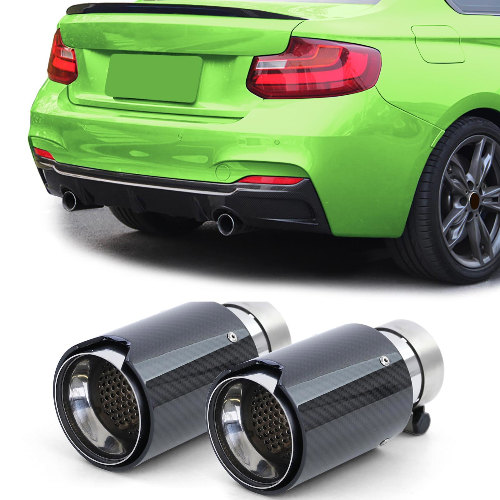 Uitlaatsierstuk - BMW 2 Serie F22 F23 - Sportoptiek - Carbon Zwart