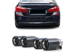 Uitlaat eindpijp geschikt voor BMW 5 Serie F10 F11 10-16 - Sport Carbon Zwart - 90mm