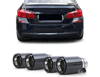 Uitlaat eindpijp - BMW 5 Serie F10 F11 10-16 - Sport Carbon Zwart - 90mm