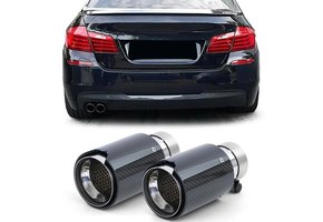 Uitlaatsierstuk - BMW 5 Serie F10 F11 10-16 - Carbon Zwart - 90x180x60-64mm