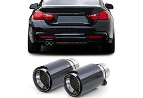 Uitlaatsierstuk geschikt voor BMW 4 Serie F82 F83 - Sport carbon zwart - L90xØ60-64mm