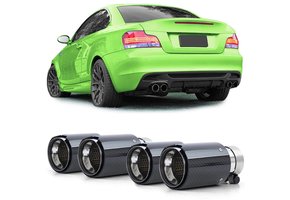 Uitlaat eindpijp - geschikt voor BMW 1 Serie E81 E82 E87 E88 - Sport Carbon Zwart - 90mm