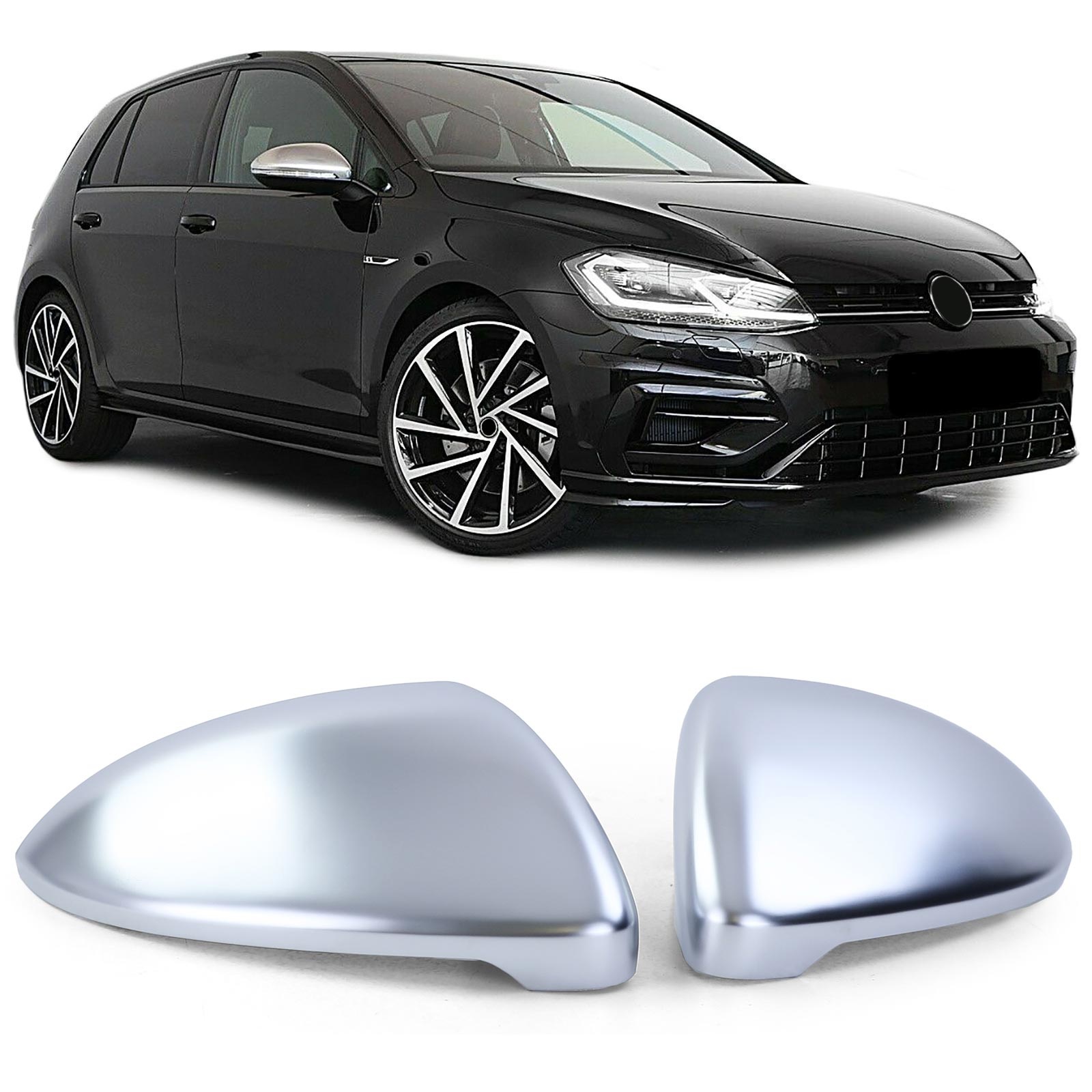 Spiegelkappen - VW Golf 7 VII 5G1 sedan - mat zilver - ABS-kunststof - Hoogwaardige afwerking