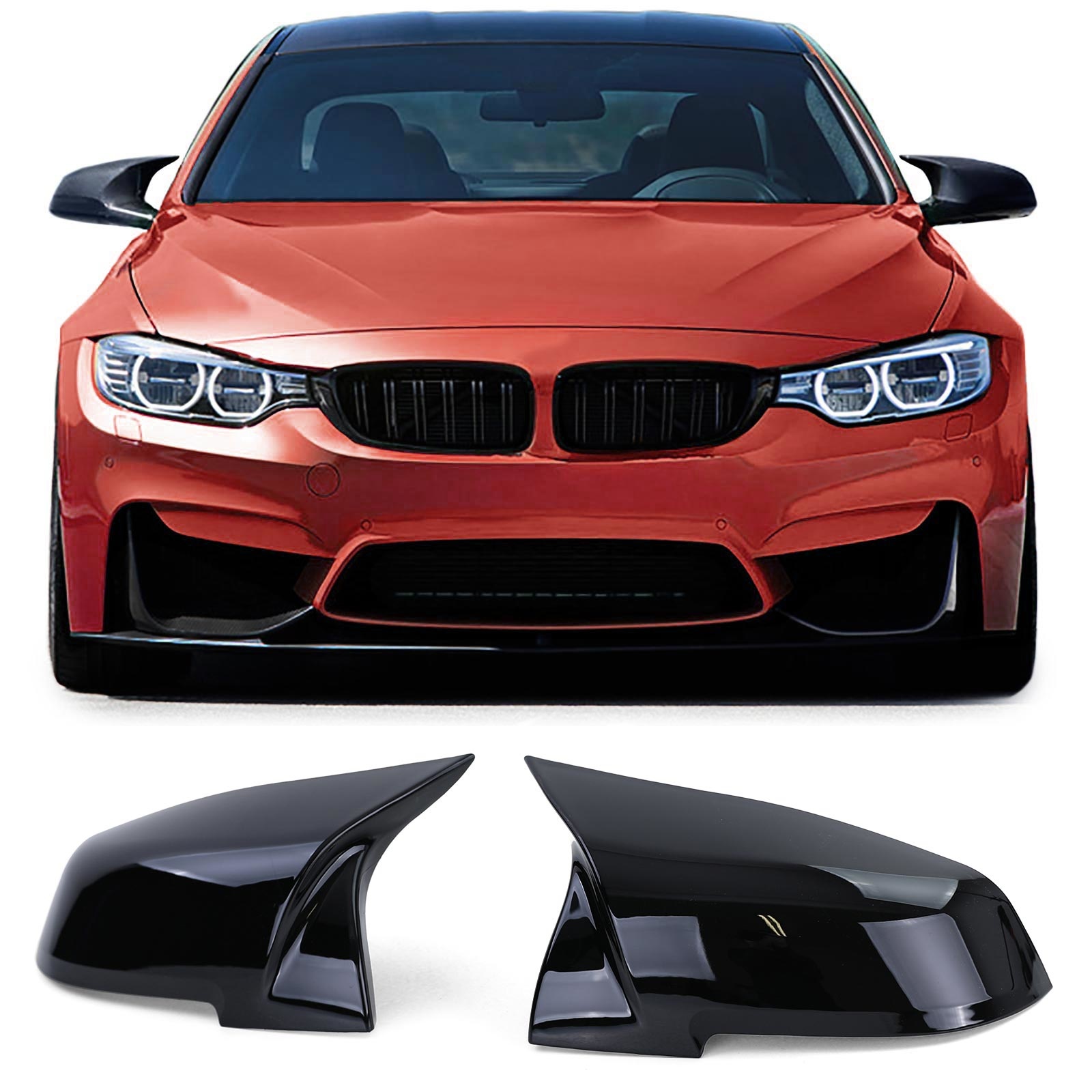 Spiegelkappen - BMW F20 F22 F30 F31 F32 F33 F36 E84 I3 - Sport Optiek - Glanzend Zwart