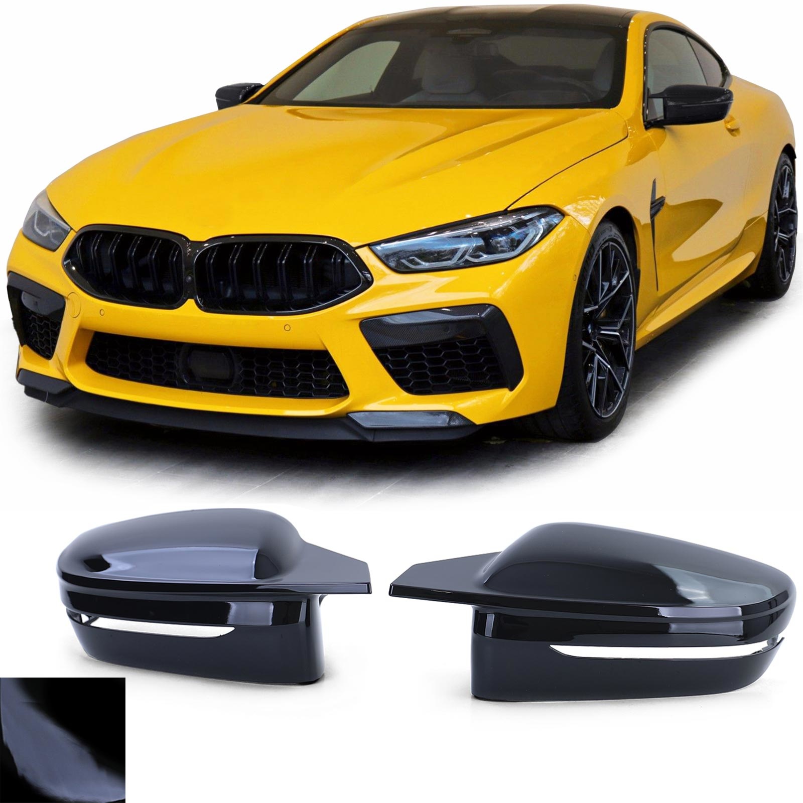 Spiegelkappen - BMW 8 Serie G14 G15 G16 - Zwarte Glans - Sport Optiek