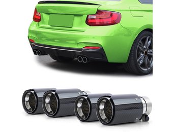 Uitlaat eindpijp - BMW 2 Serie F22 F23 12- Sport Optiek Carbon Zwart 90mm