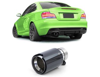Uitlaat eindpijp - BMW 1 Serie E81 E82 E87 E88 - Sport optiek - Carbon Zwart, 90mm